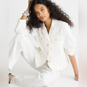 J.Crew Women’s Denim blazer-jacket in white